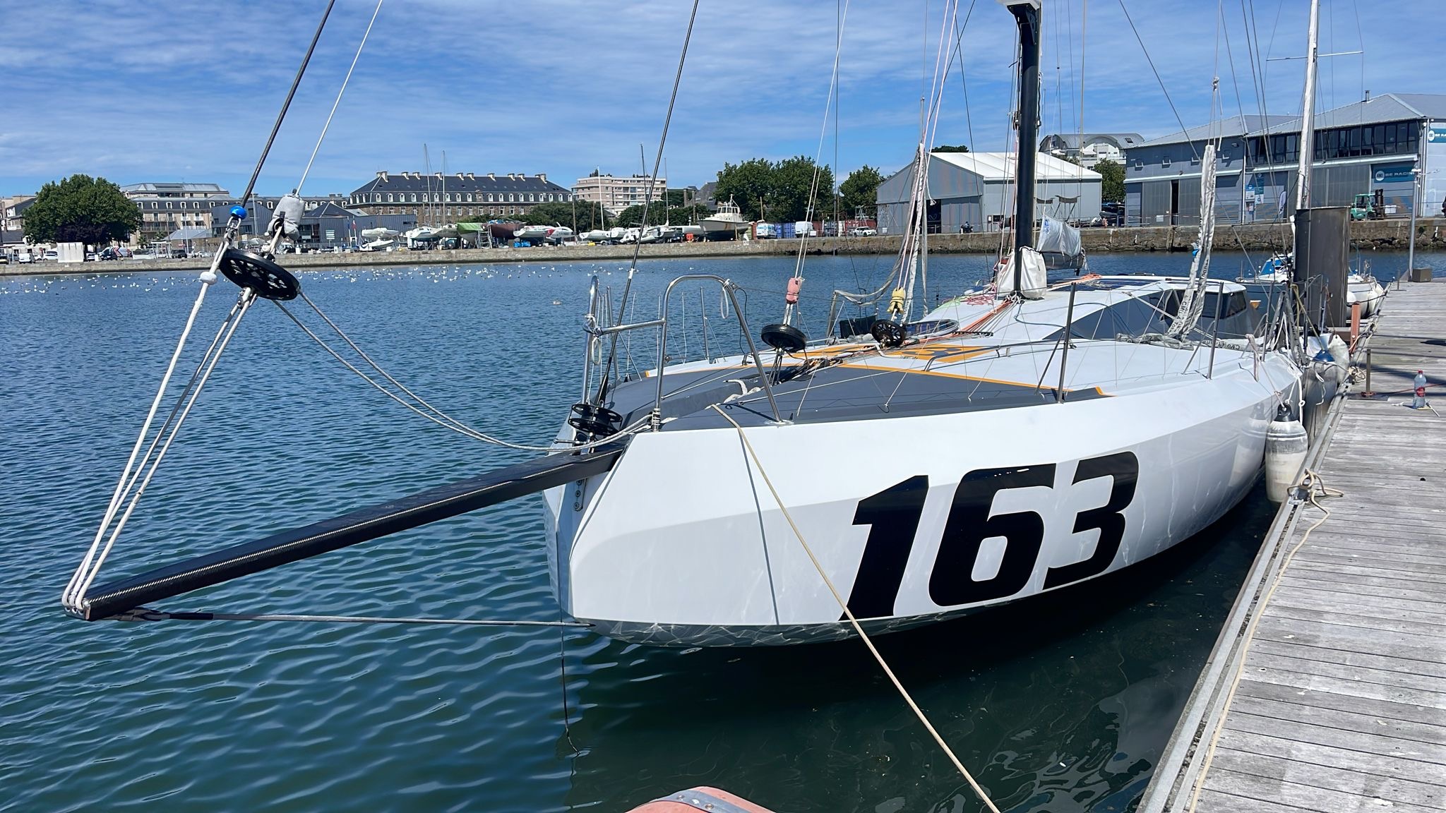 FRA 163 hull at dock